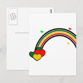 Rasta Rainbow and Hearts Postkarte (Vorne/Hinten)