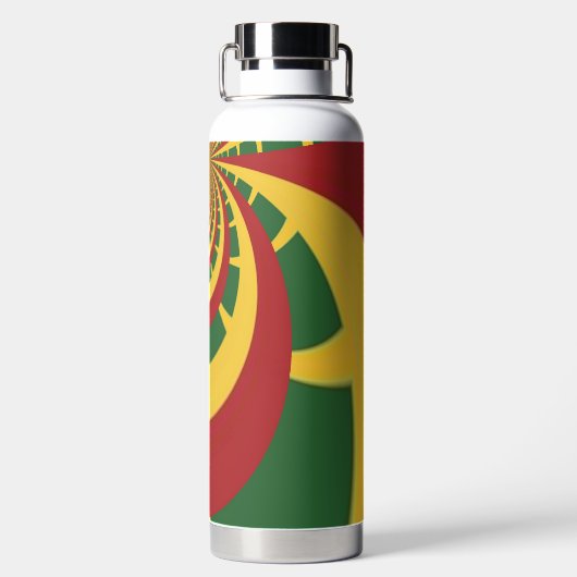 Rasta Red Golden Green Coffee Time von Jamaika Trinkflasche (Rückseite)