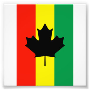 Rasta Reggae-Ahornblatt-Flagge Fotodruck