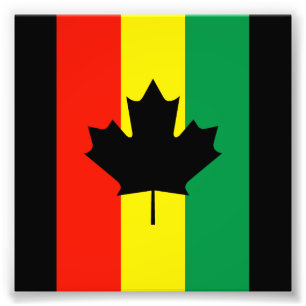 Rasta Reggae-Ahornblatt-Flagge Fotodruck