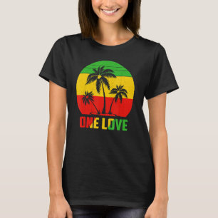 Rasta Reggae Eine Liebe Retro Vintag Sunset Jamaic T-Shirt