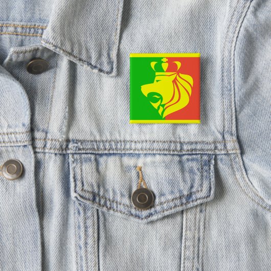 Rasta Reggae-Flagge und Löwe Button (Beispiel)