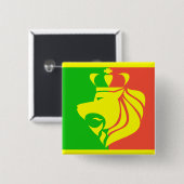 Rasta Reggae-Flagge und Löwe Button (Vorne & Hinten)