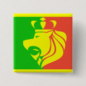Rasta Reggae-Flagge und Löwe Button (Vorderseite)