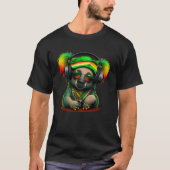 Rasta Reggae Koala Bear Hippie Reggae Music Headph T-Shirt (Vorderseite)