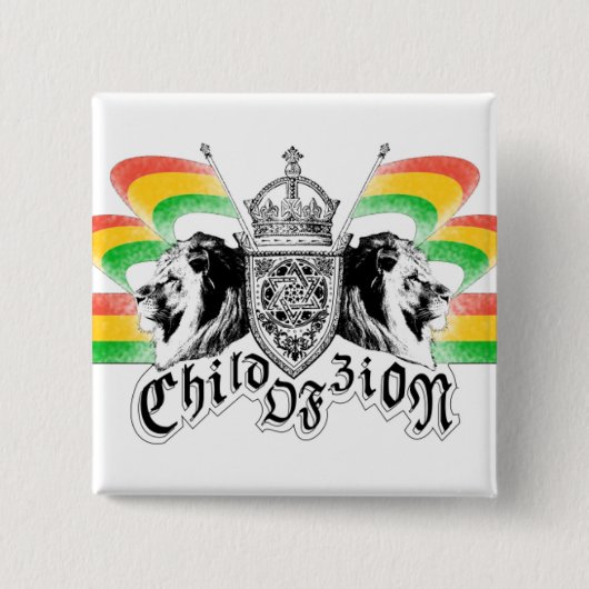Rasta Reggae-königlicher Wappen-Knopf Button (Vorderseite)