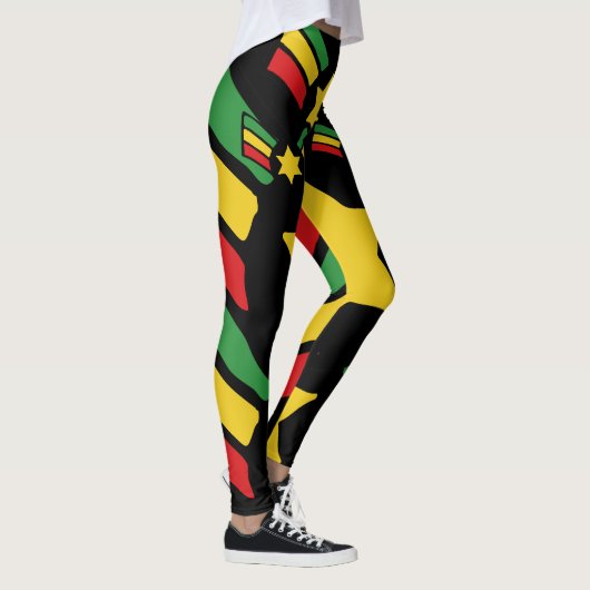 Rasta Reggae Leggings Militärstars Design (Rechts)