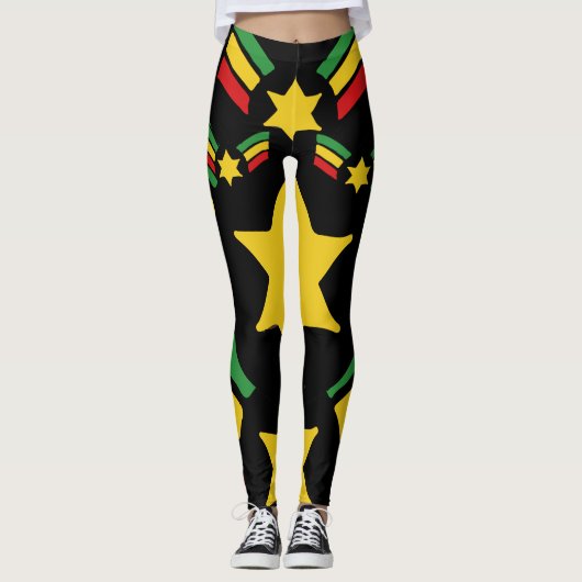 Rasta Reggae Leggings Militärstars Design (Vorderseite)