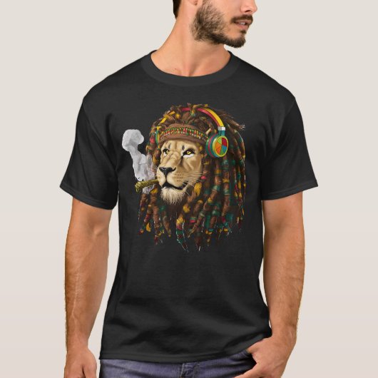 Rasta Reggae Lion and Reggae apparel with Rastafar T-Shirt (Vorderseite)