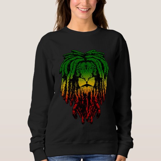 Rasta Reggae Lion Of Judah Jamaican Roots Rastafar Sweatshirt (Vorderseite)