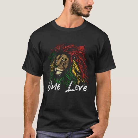 Rasta Reggae Lion Of Judah Rastafari Roots Hippie T-Shirt (Vorderseite)