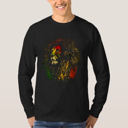 Rasta Reggae Lion Of Judah Rastafarian Pride Regga T-Shirt (Vorderseite)