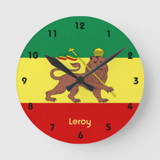 Rasta Reggae Lion of Judah Wall Clock Runde Wanduhr