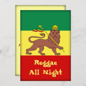 Rasta Reggae Lion von Juda Einladung (Vorne/Hinten)