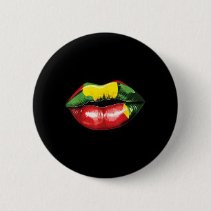 Rasta Reggae Lips Music Rasta Rastafari Roots Jama Button