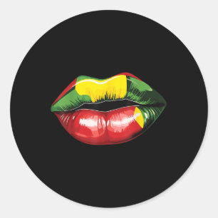 Rasta Reggae Lips Music Rasta Rastafari Roots Jama Runder Aufkleber