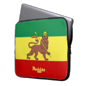 Rasta Reggae-Löwe von Judah Neopren 15" Hülse Laptopschutzhülle (Vorderseite Links)
