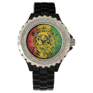rasta Reggae-Löweflagge Armbanduhr
