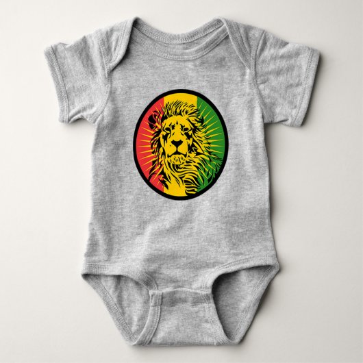 rasta Reggae-Löweflagge Baby Strampler (Vorderseite)