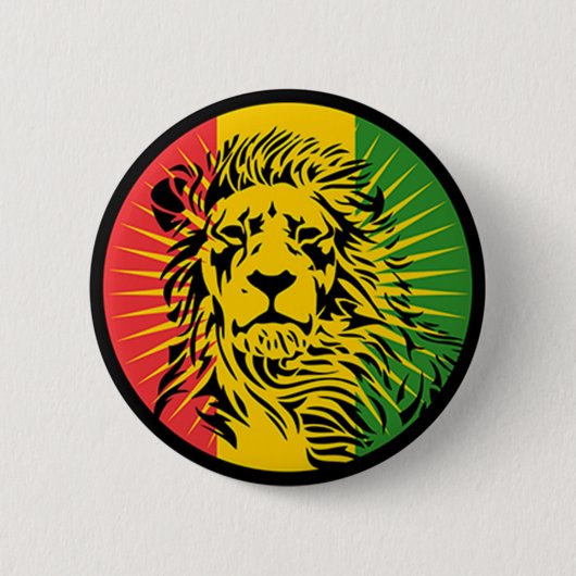 rasta Reggae-Löweflagge Button (Vorderseite)