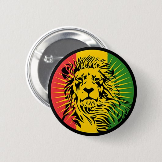 rasta Reggae-Löweflagge Button (Vorne & Hinten)