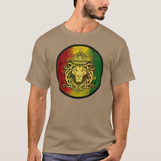 rasta Reggae-Löweflagge T-Shirt (Vorderseite)