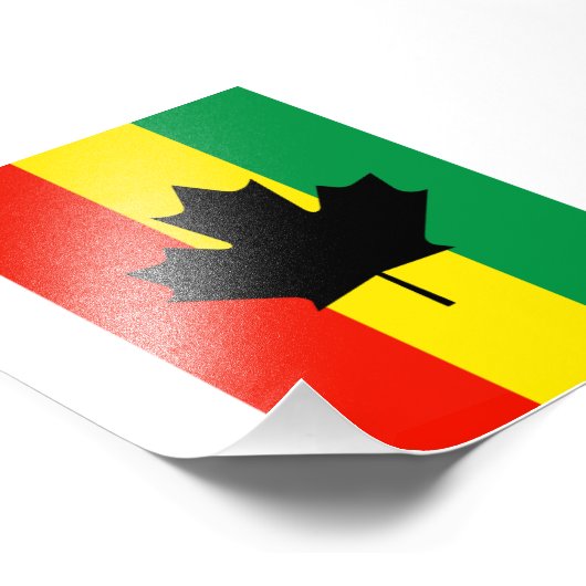 Rasta Reggae Maple Leaf Flag Fotodruck (Ecke)