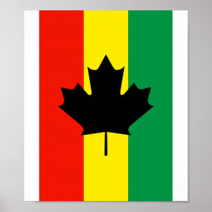Rasta Reggae Maple Leaf Flag Poster