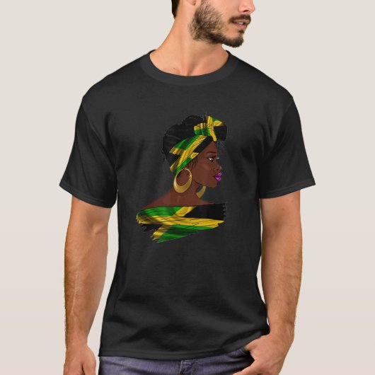Rasta Reggae Messy Bun Hair Hippie Rastafarian Jam T-Shirt (Vorderseite)