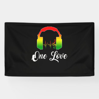 Rasta Reggae Music Headphones Jamaican Pride Banner