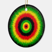 Rasta Reggae Music Tie Dye Bullseye Keramik Ornament (Links)
