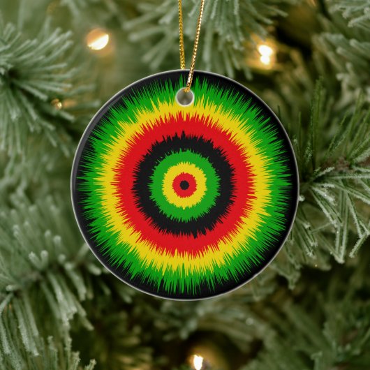 Rasta Reggae Musik Tie Dye Zielscheibe Keramik Ornament (Baum)