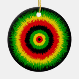 Rasta Reggae Musik Tie Dye Zielscheibe Keramik Ornament