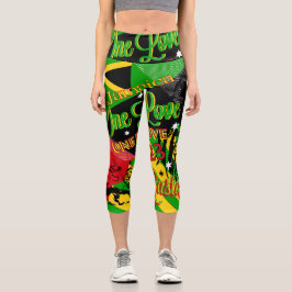 Rasta Reggae Party Hochwaisted Capris