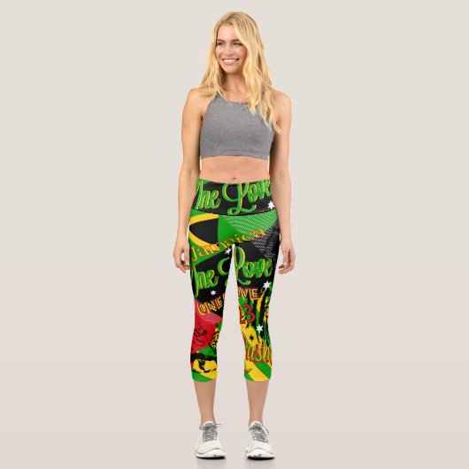 Rasta Reggae Party Hochwaisted Capris (Vorderseite)