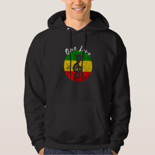Rasta Reggae Rastafari Roots Musiknote Eine Liebe Hoodie