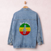 Rasta Reggae Rastafari Roots Musiknote Eine Liebe Jeansjacke (Hangar)