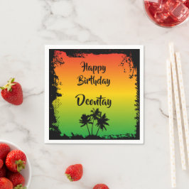 Rasta Reggae Red Gold Green Jamaican Geburtstag Serviette