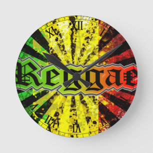 rasta reggae runde wanduhr