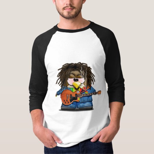 Rasta Rocker-Reggae Tux T-Shirt (Vorderseite)