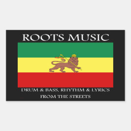 Rasta - Roots Music Ethiopia Flag Lion of Judah Rechteckiger Aufkleber