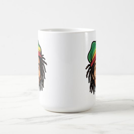 Rasta Roots & Reggae Rhythms - Iconic Bob Marley Kaffeetasse (Mittel)