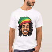 Rasta Roots & Reggae Rhythms - Iconic Bob Marley T-Shirt (Vorderseite)