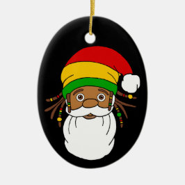 Rasta Santa Claus Christmas Keramik Ornament