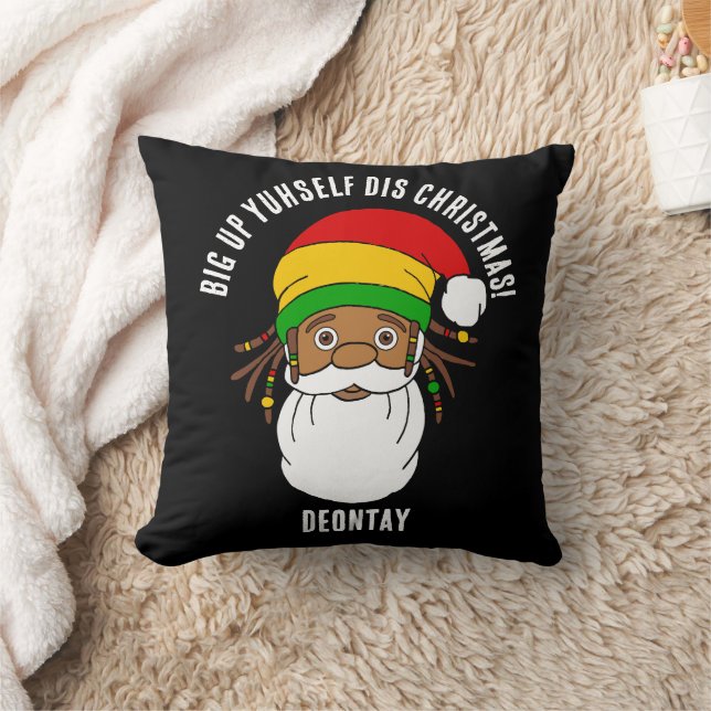 Rasta Santa Claus Jamaican Patois Merry Christmas Kissen (Decke)