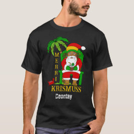 Rasta Santa Claus Merry Weihnachtsferien T-Shirt