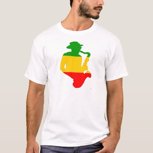 Rasta Saxophon T-Shirt (Vorderseite)