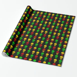 Rasta Schädel Geschenkpapier