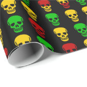 Rasta Schädel Geschenkpapier (Rolleneckpunkt)