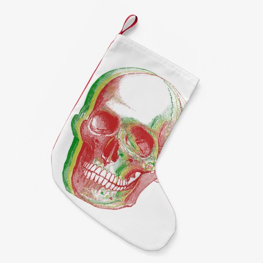 Rasta Schädel Kleiner Weihnachtsstrumpf (Vorderansicht (hängend))